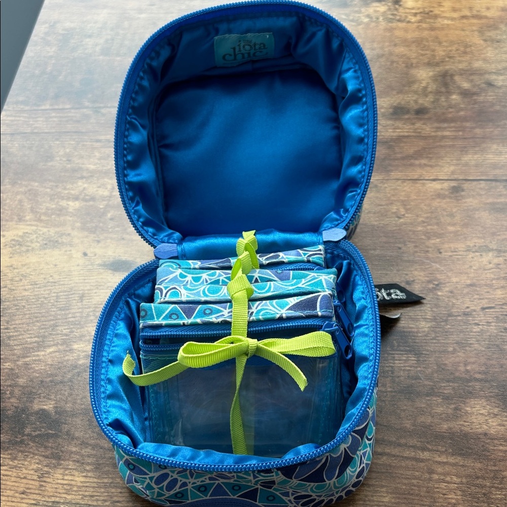 Blue Patterned Cosmetic Bag - Picture 3 of 5